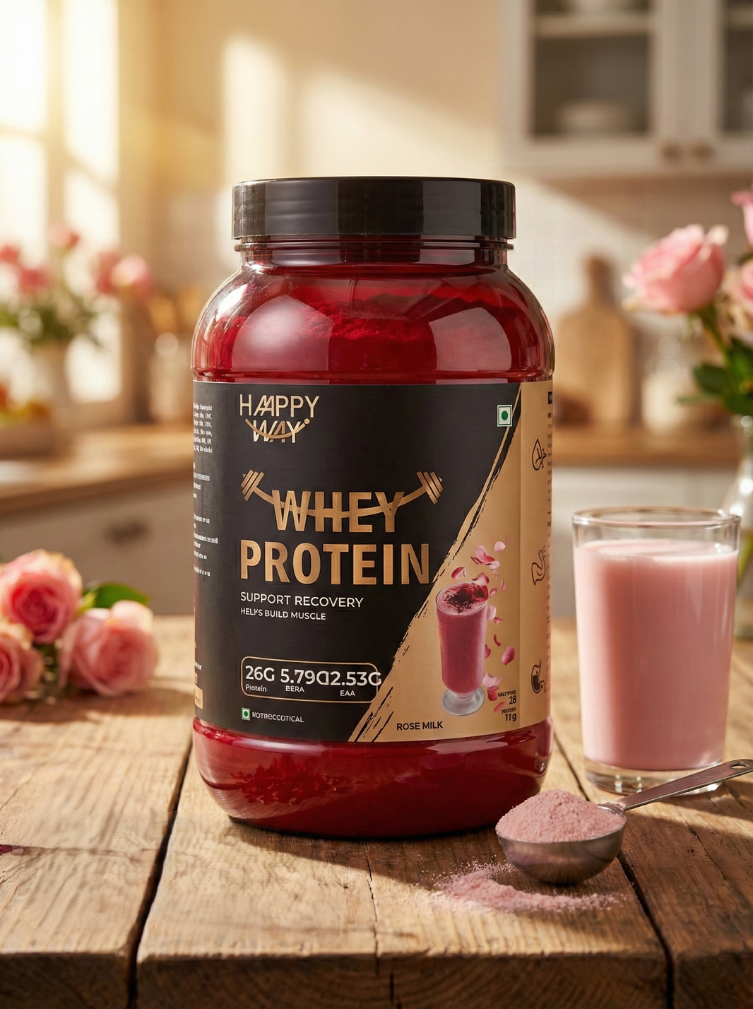 haappy whey rose milk