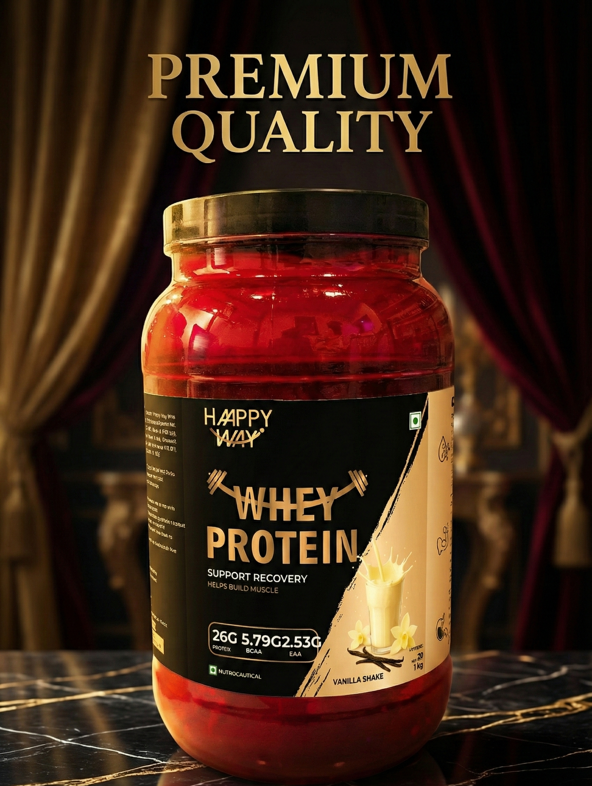 haappy whey vanilla shake