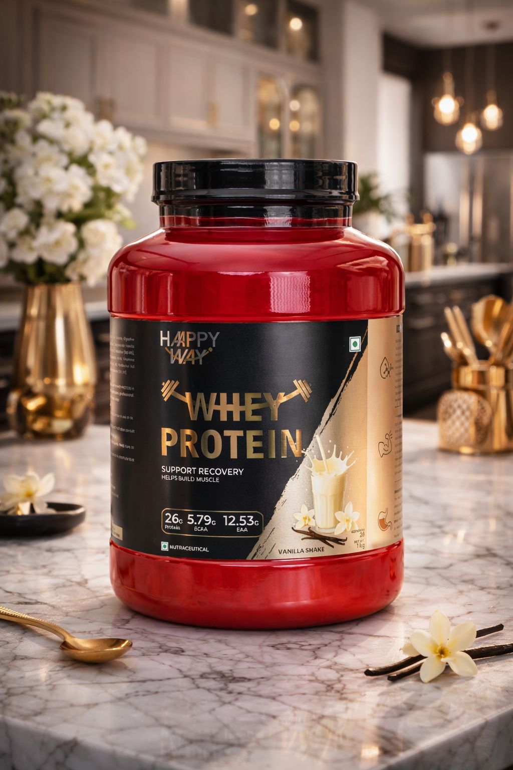 haappy whey vanilla shake