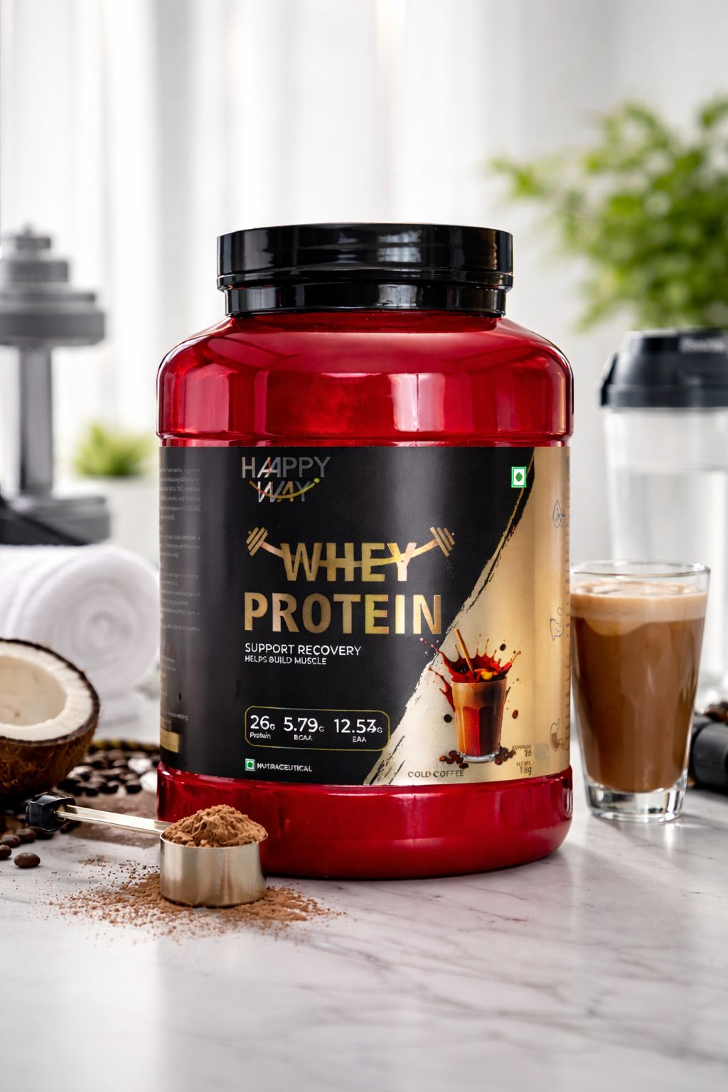 haappy whey cold coffee